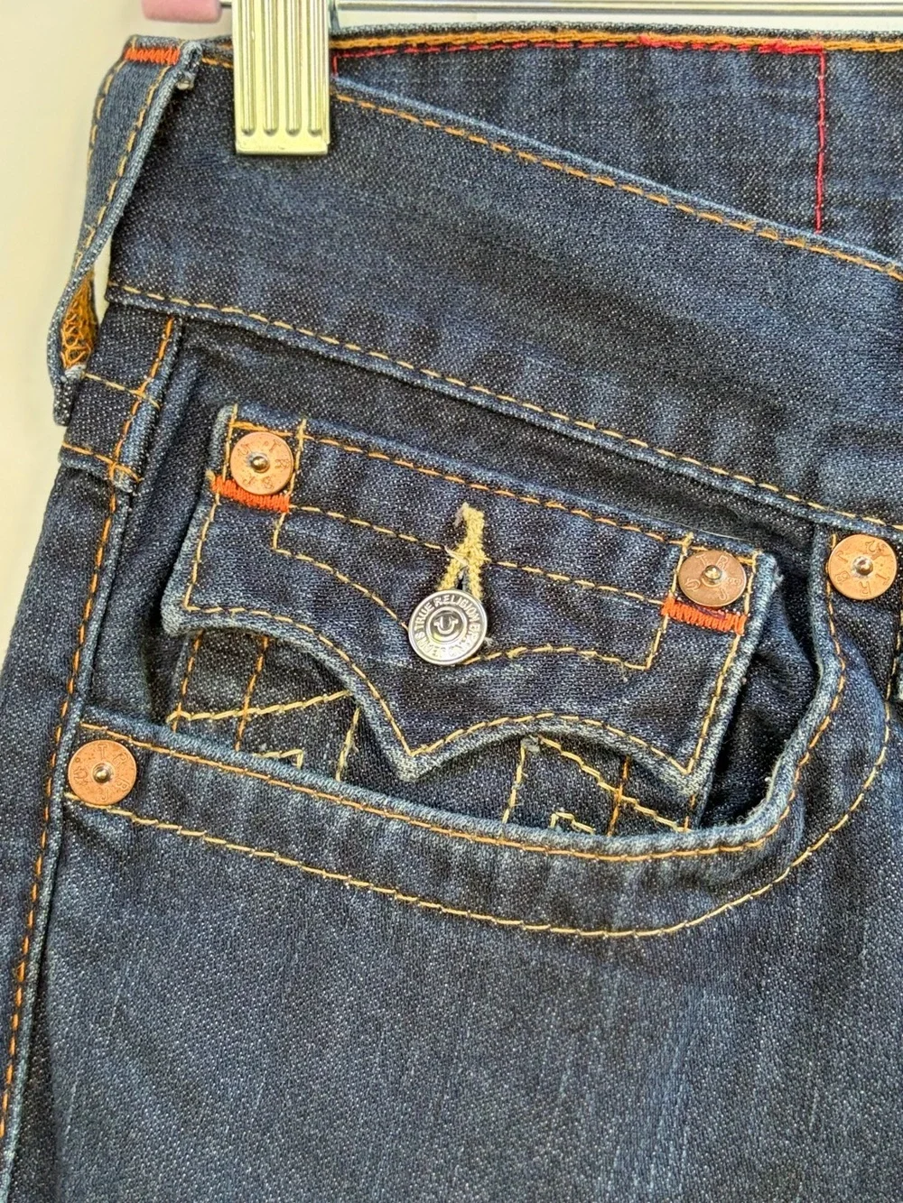 True Religion Section Skinny Jeans Dark Wash Flap Pocket